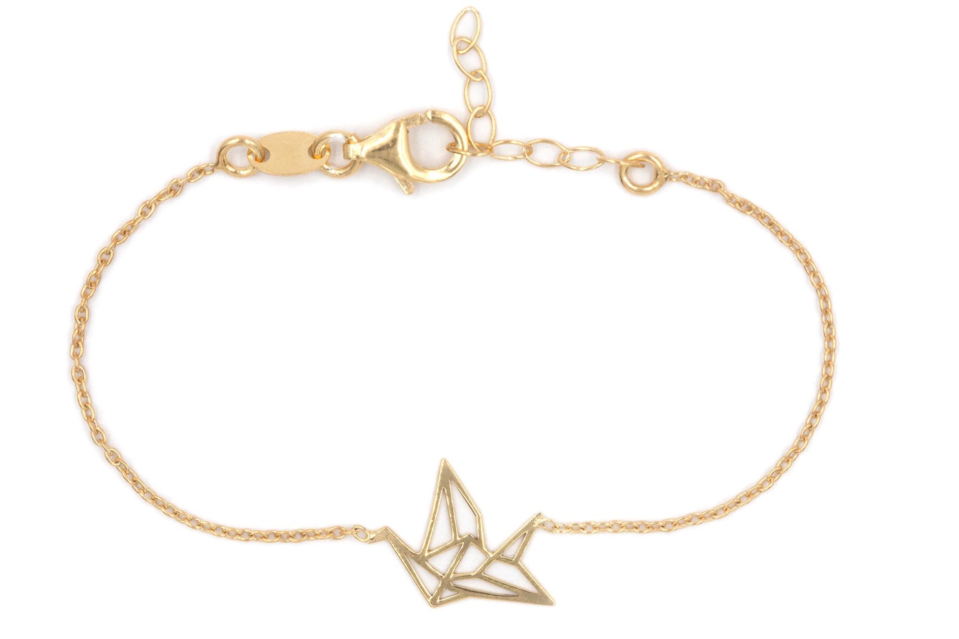 Bracelet grue origami plaqué or