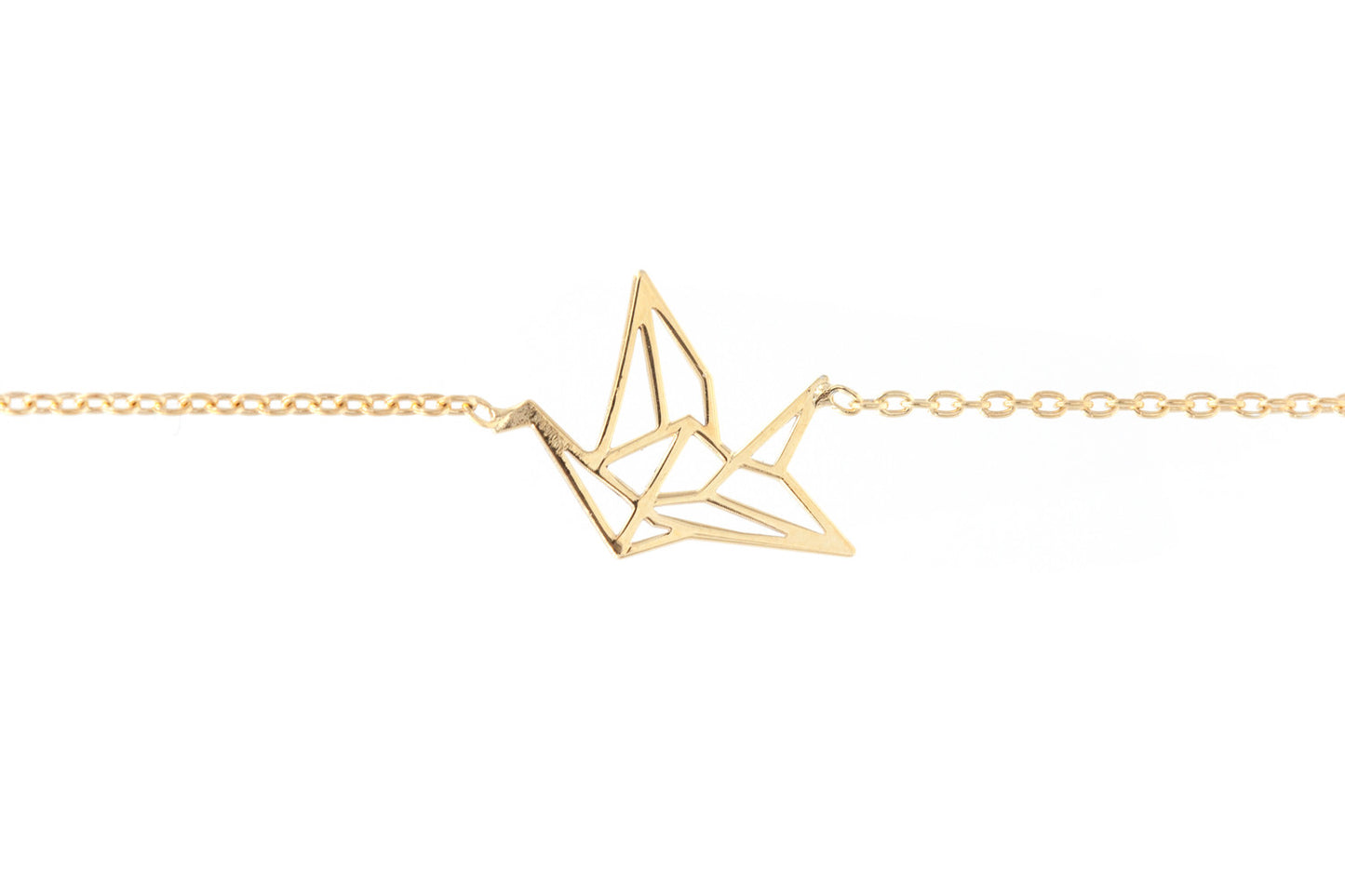Bracelet grue origami plaqué or