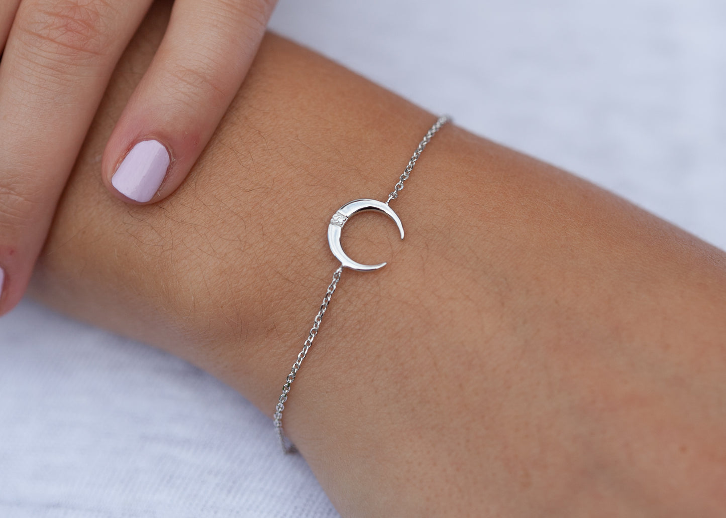 Bracelet lune en argent