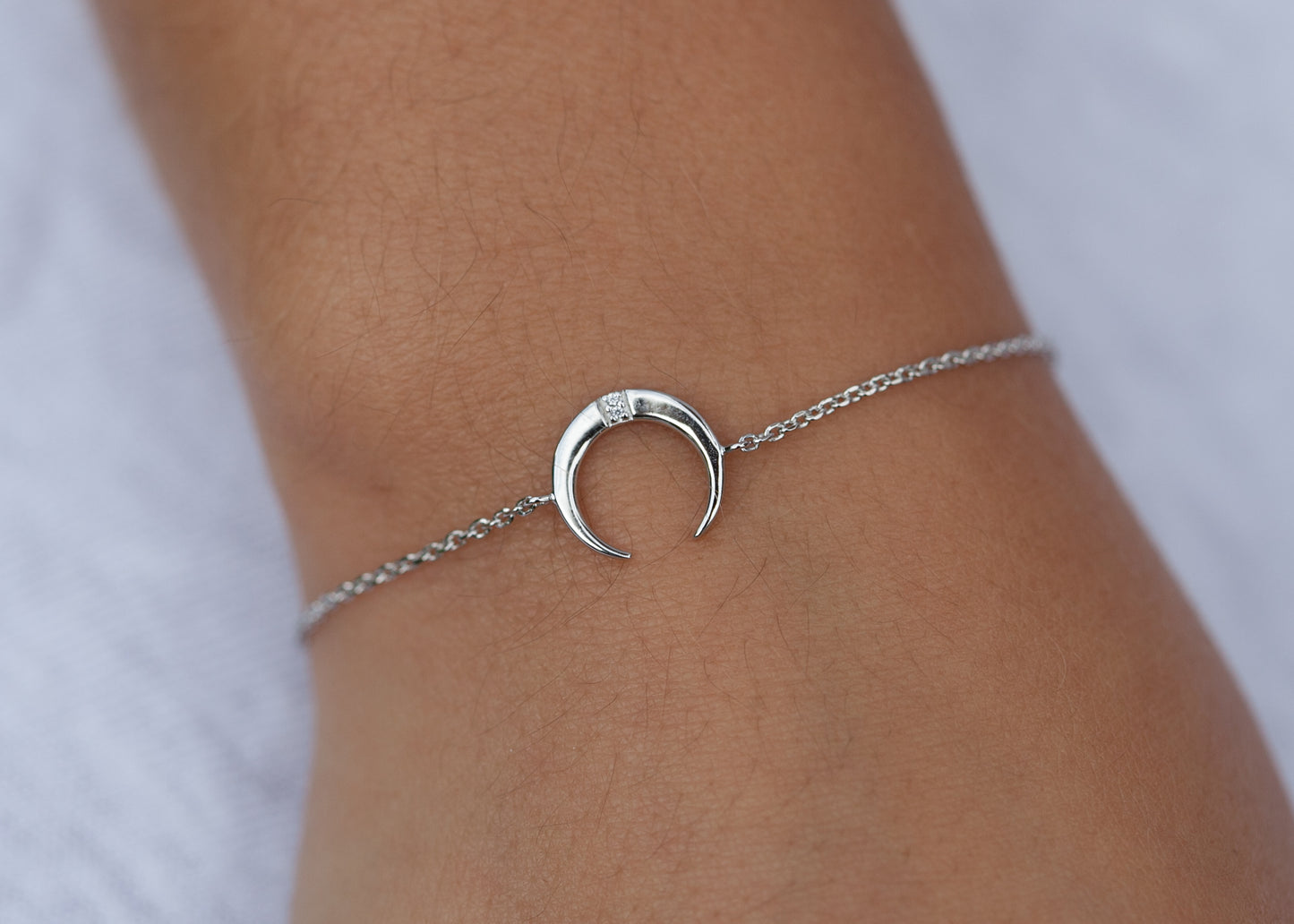 Bracelet lune en argent