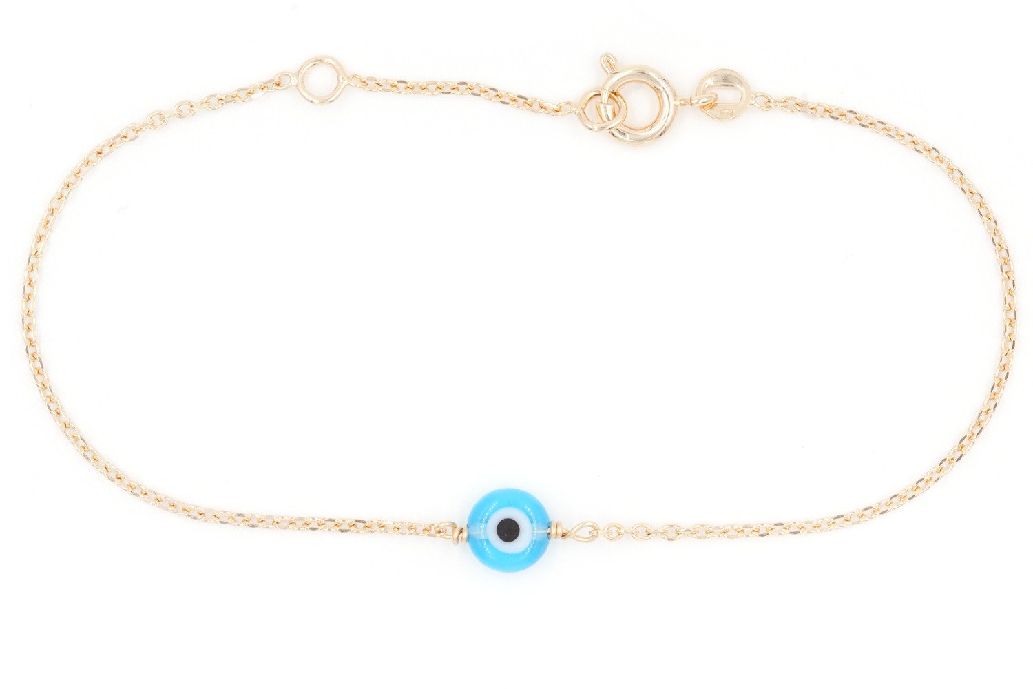 Bracelet oeil bleu plaqué or - Bracelet porte-bonheur