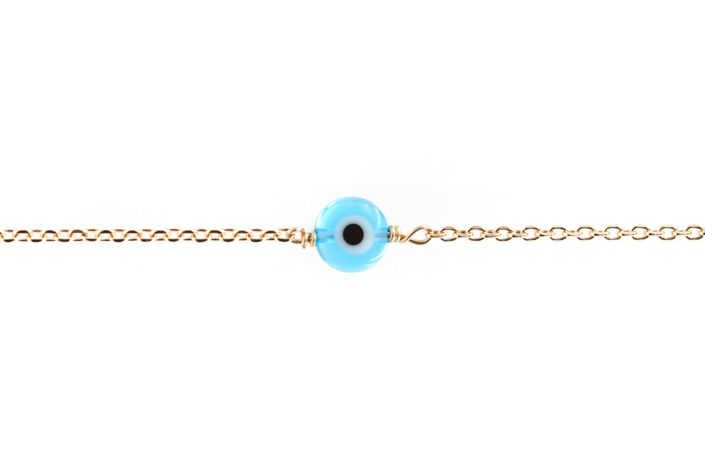 Bracelet oeil bleu plaqué or - Bracelet porte-bonheur