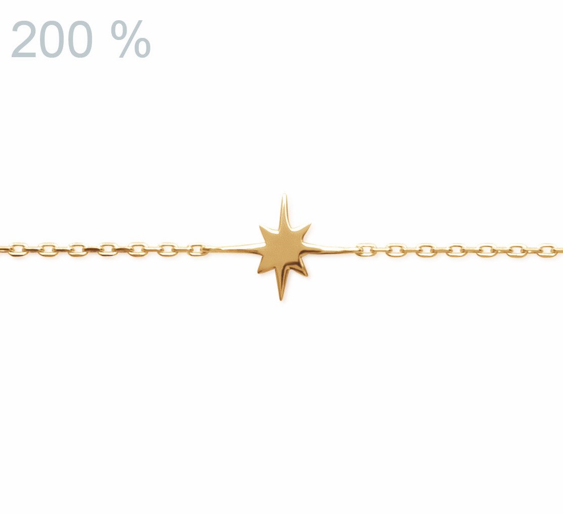 bracelet étoile du nord plaqué or