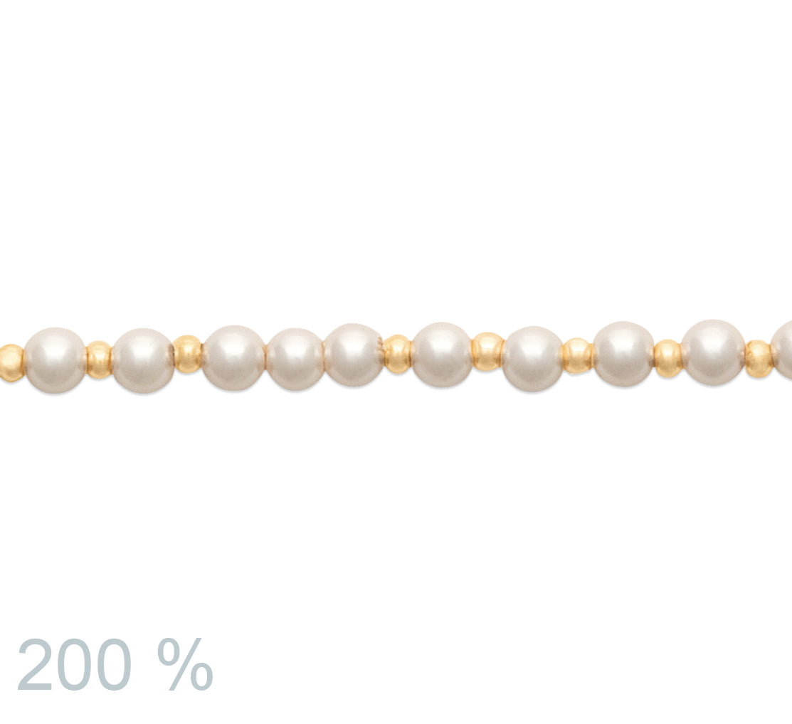 Bracelet perles blanches plaqué or