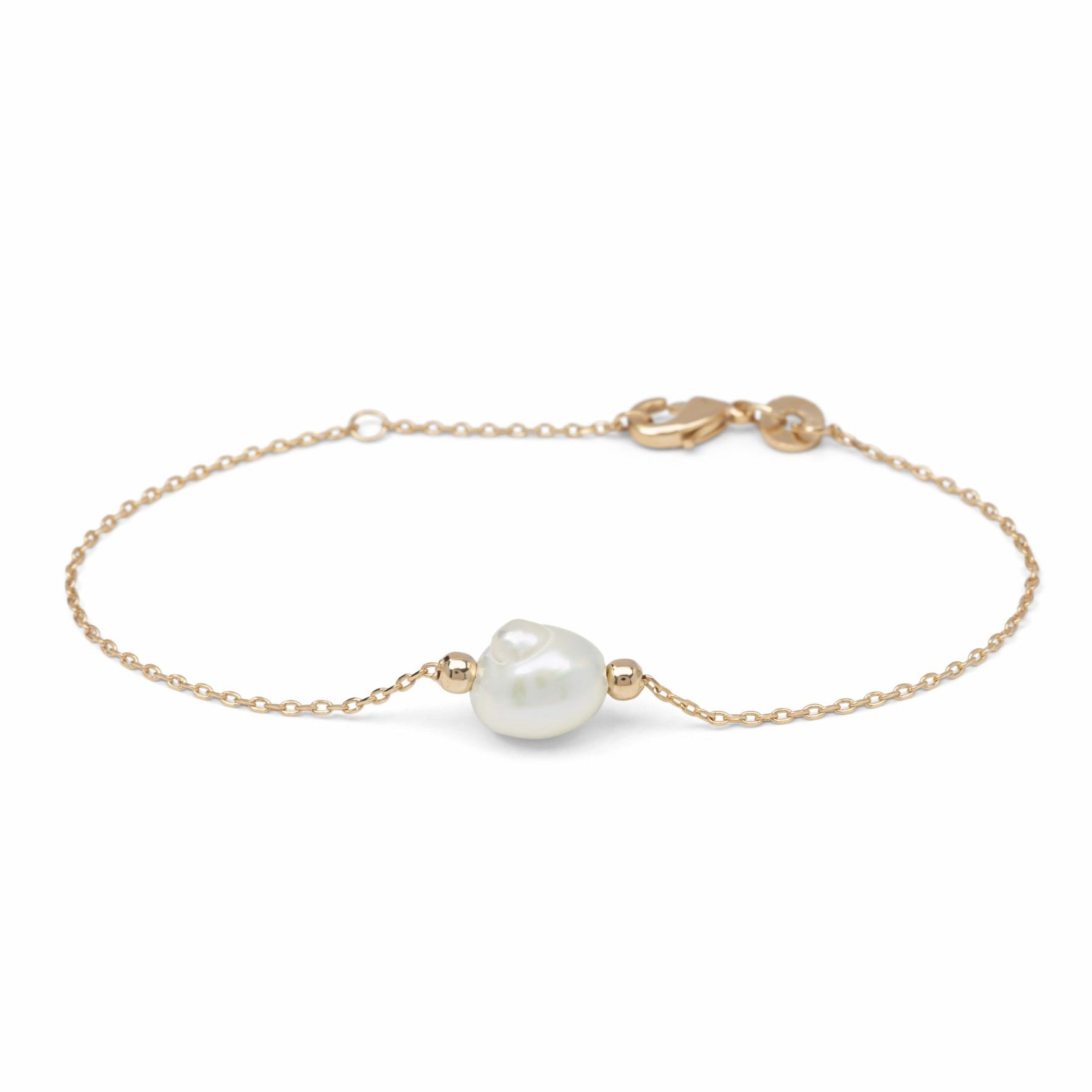 Bracelet perle d'eau douce plaqué or