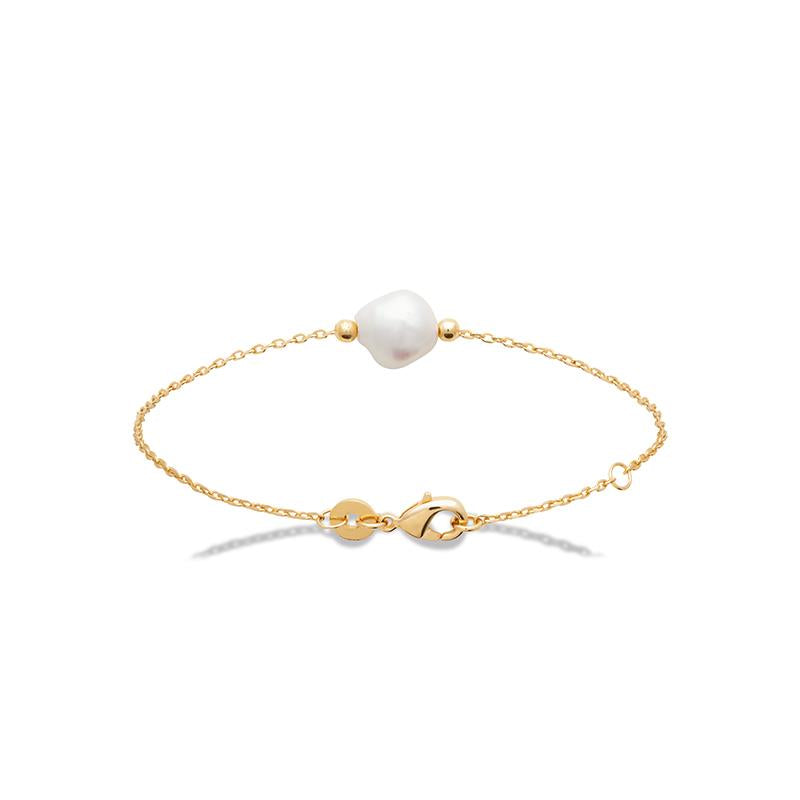 Bracelet perle d'eau douce plaqué or