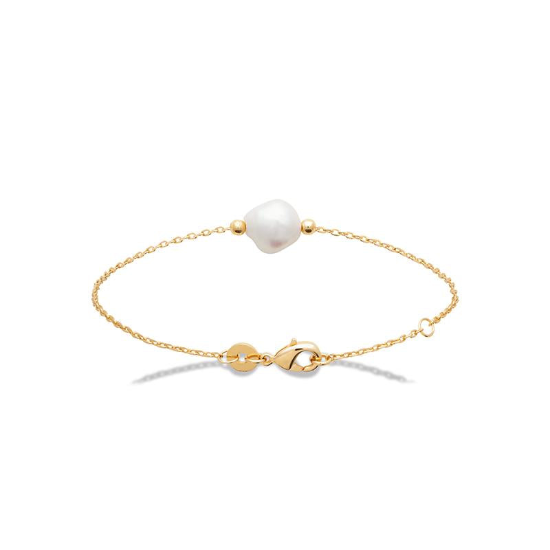 Bracelet perle d'eau douce plaqué or