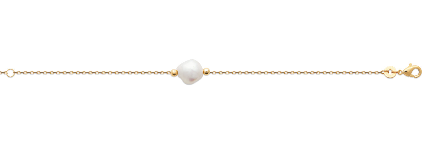 Bracelet perle d'eau douce plaqué or