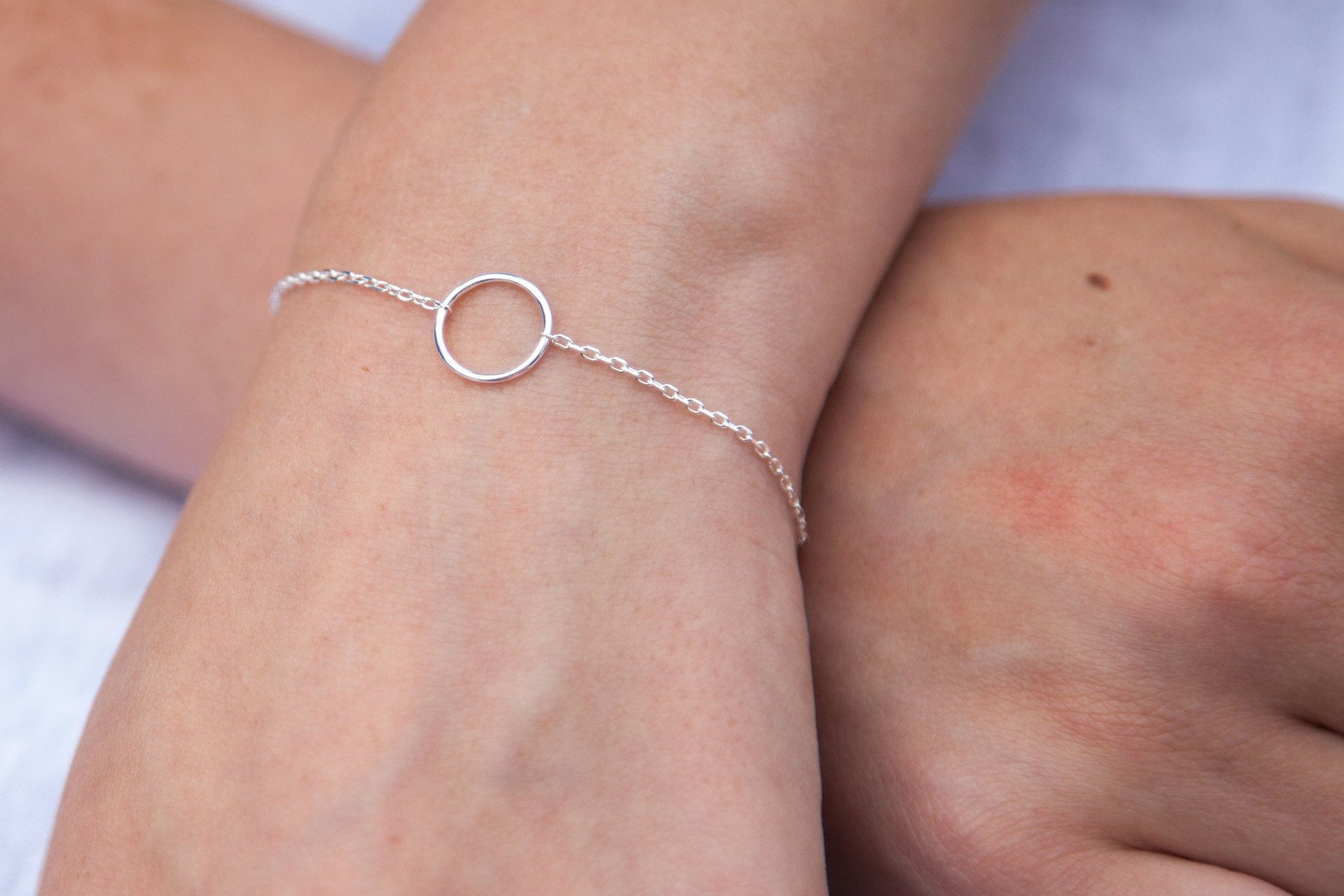Bracelet 1 rond en argent massif