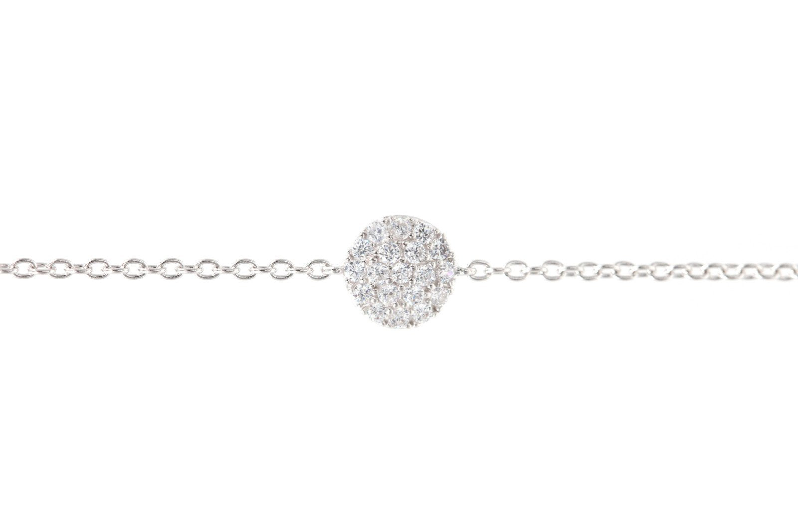 Bracelet petit rond en argent et zirconium