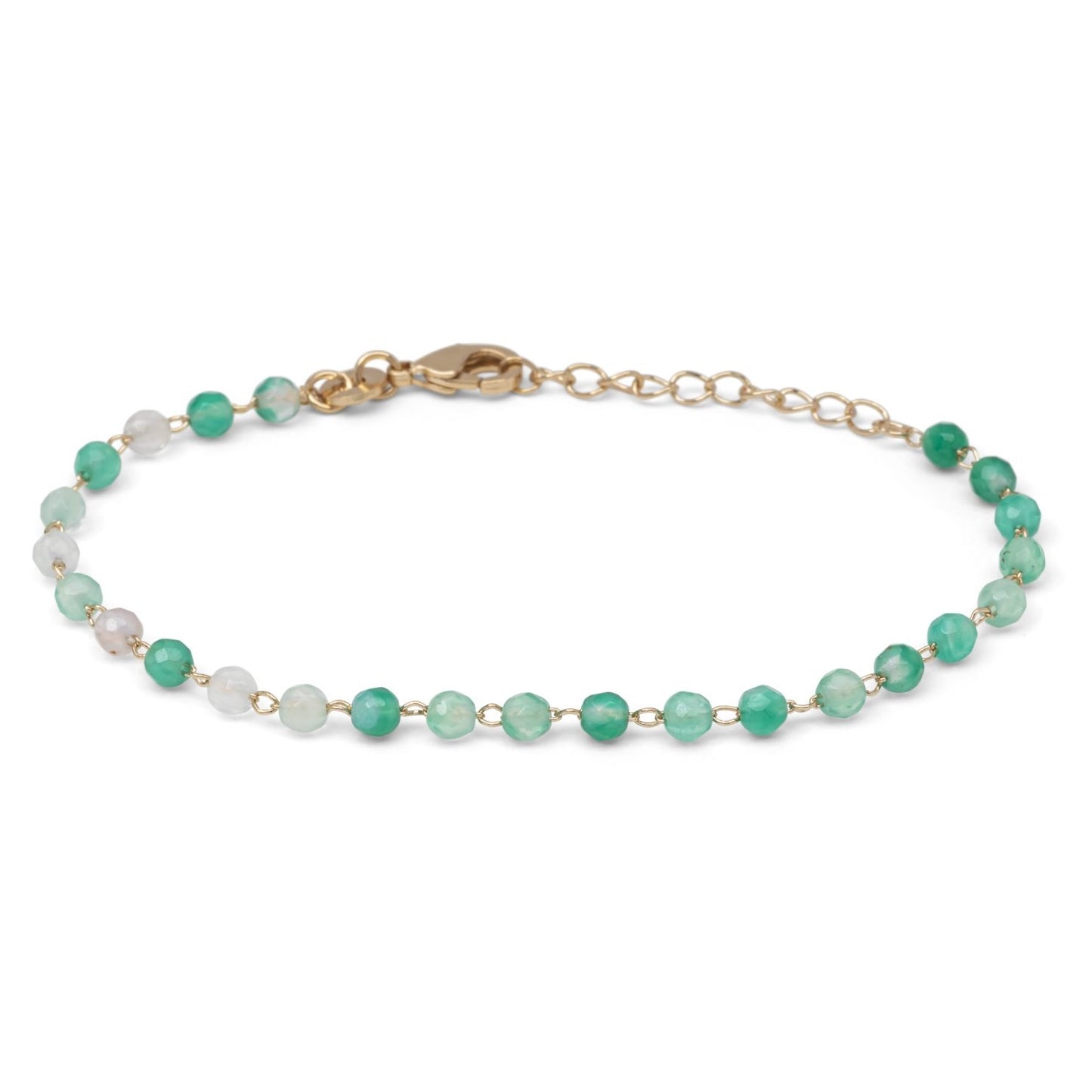 Bracelet pierres de calcédoine plaqué or