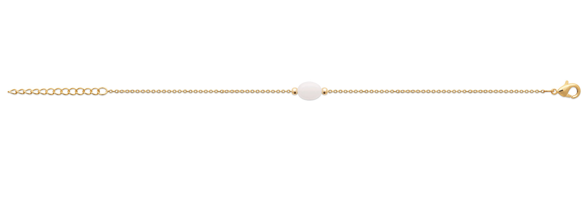 Bracelet pierre de lune plaqué or 18 carats
