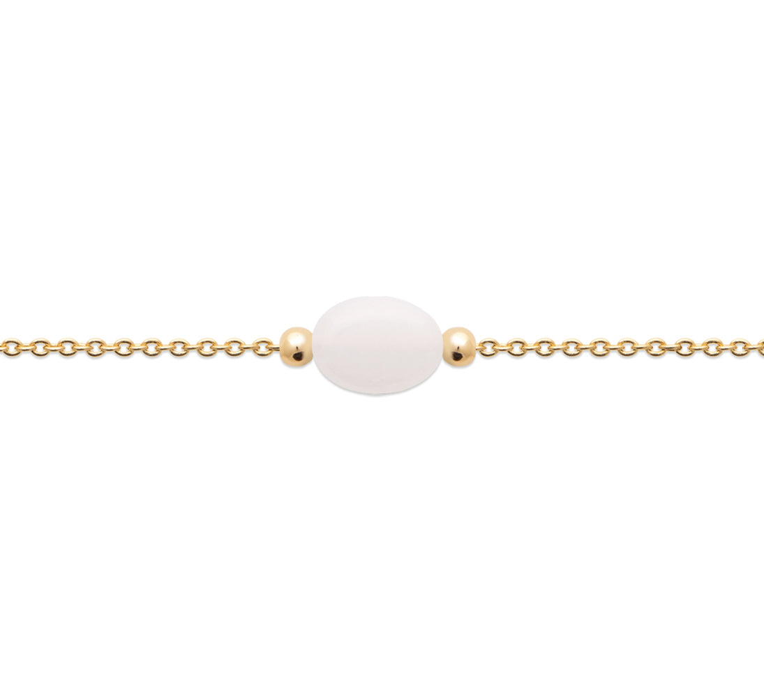 Bracelet pierre de lune plaqué or 18 carats