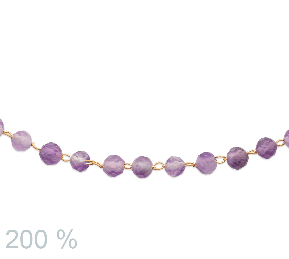 Collier pierres d'améthyste plaqué or