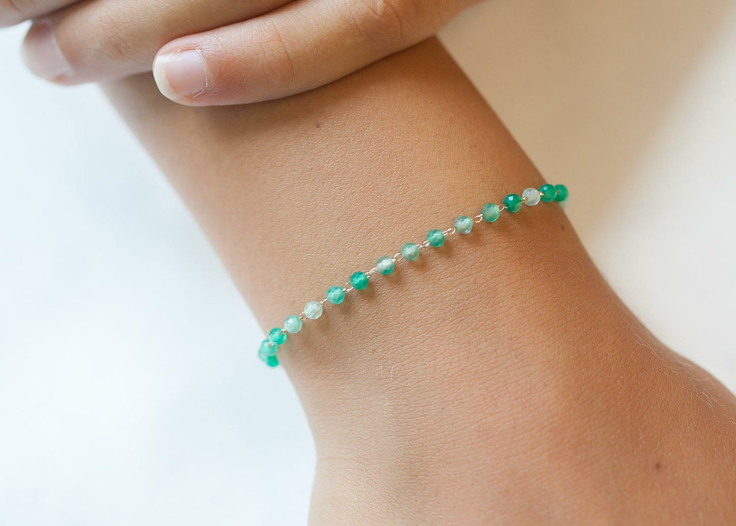 bracelet calcedoine plaque or