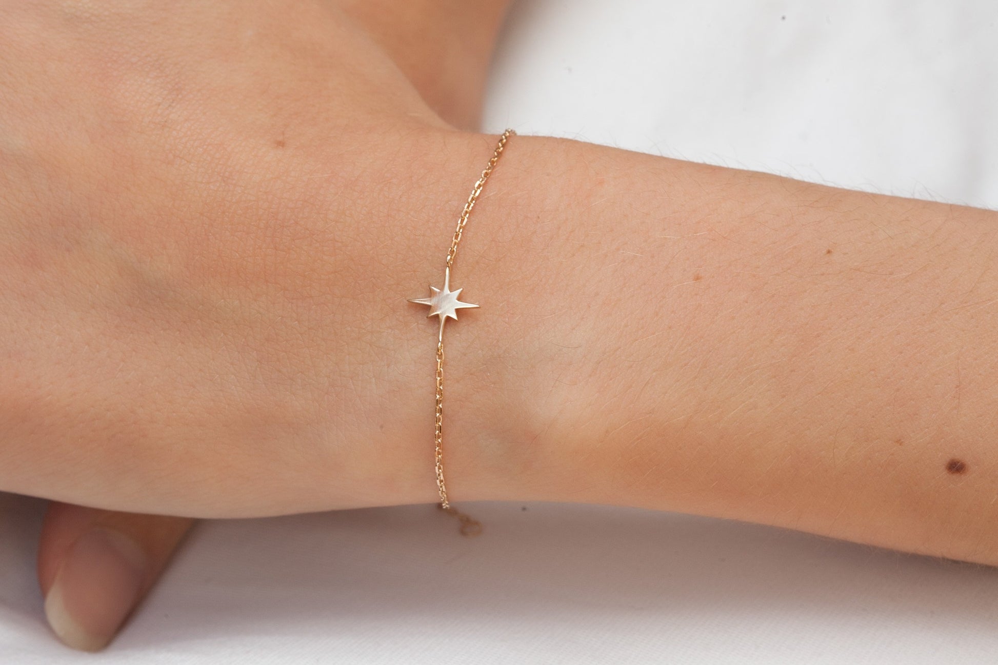 bracelet étoile du nord plaqué or