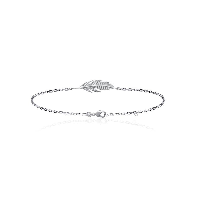 Bracelet plume en argent