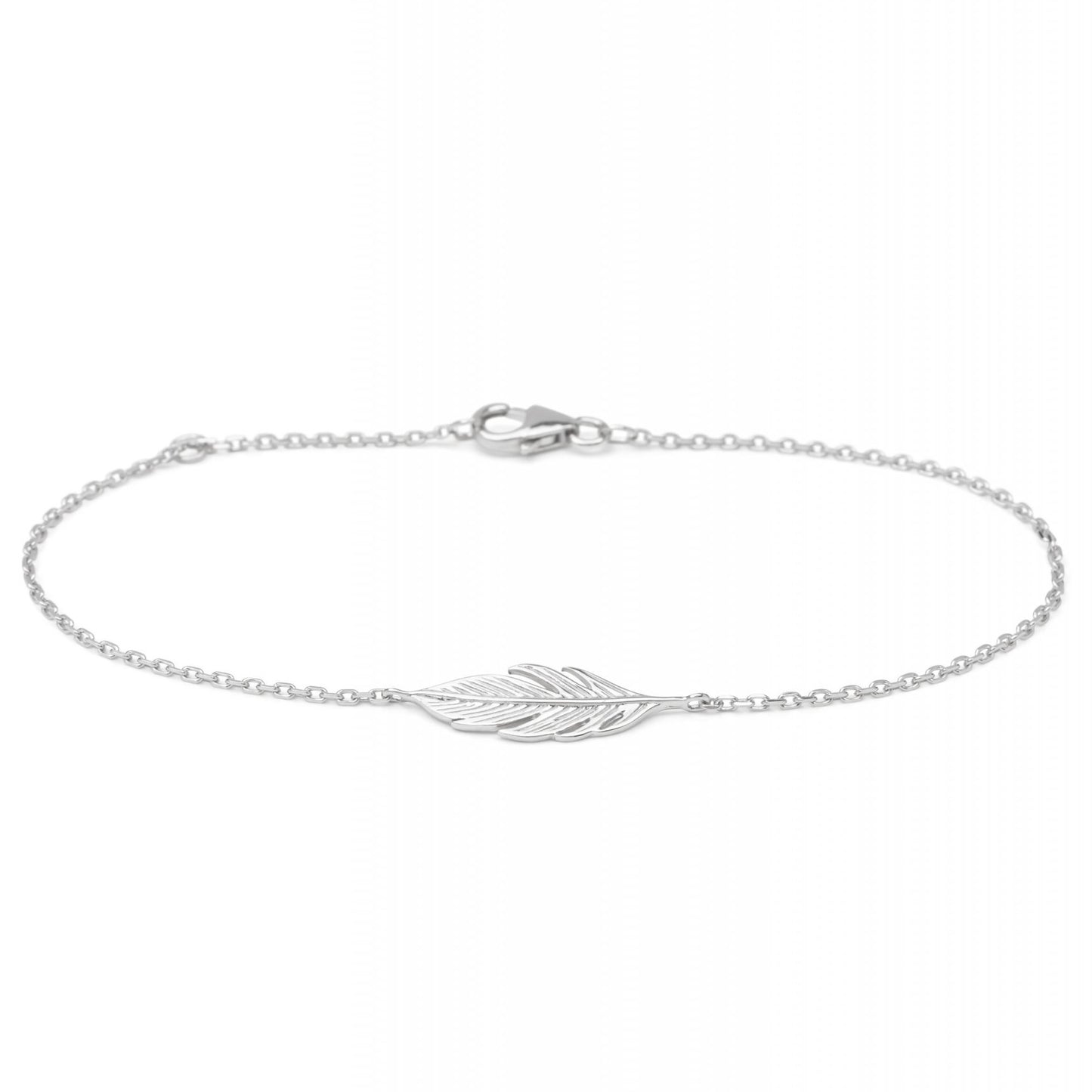 bracelet plume argent