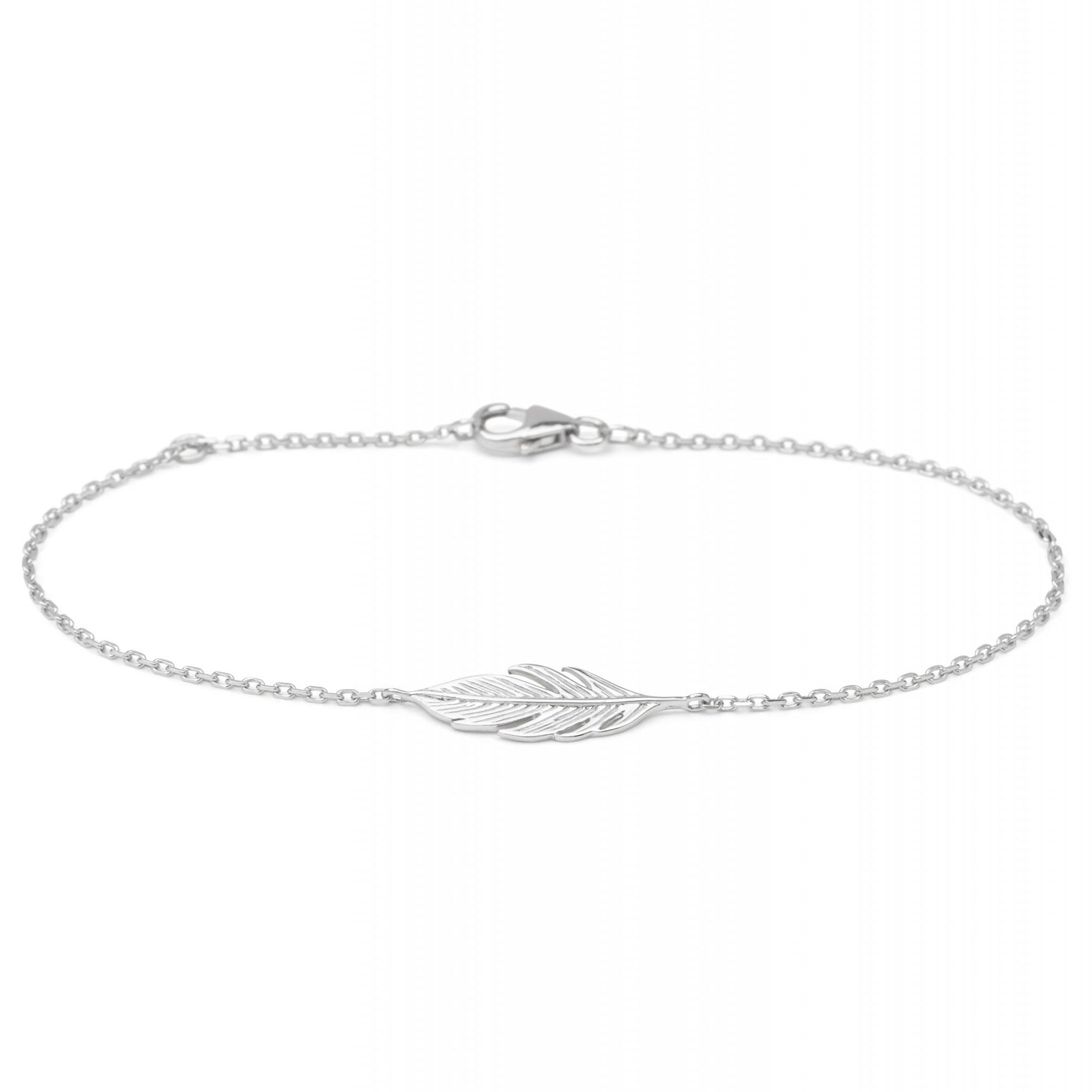 bracelet plume argent