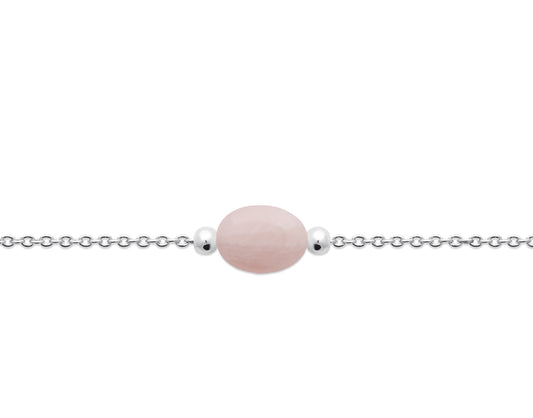 Bracelet quartz rose en argent