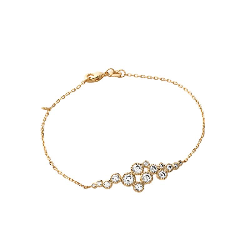 Bracelet serti de zircons plaqué or 18 carats