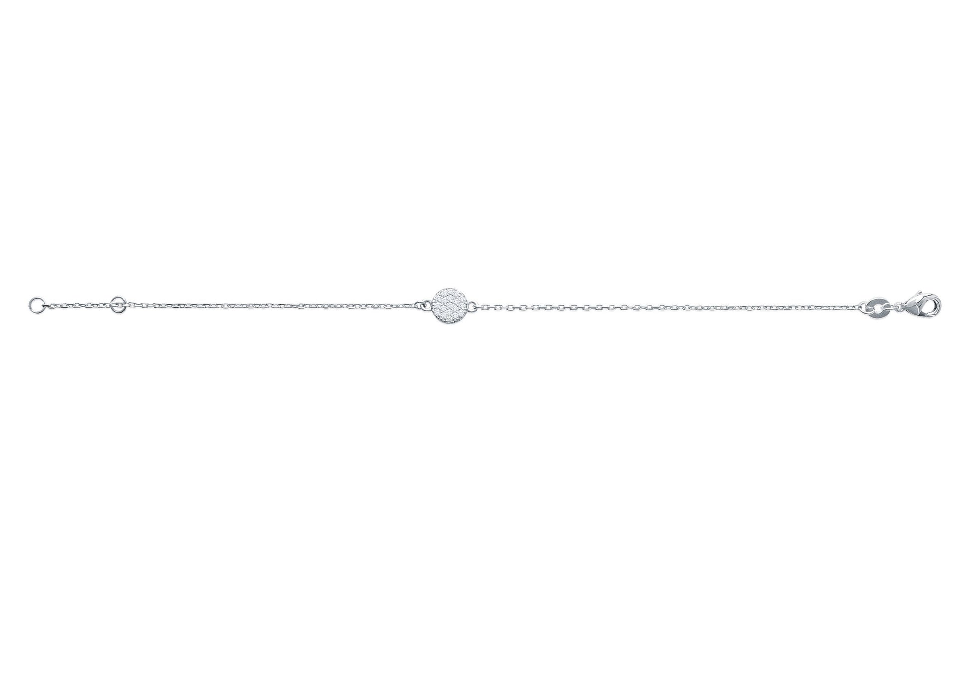 bracelet petit rond serti de zircons en argent