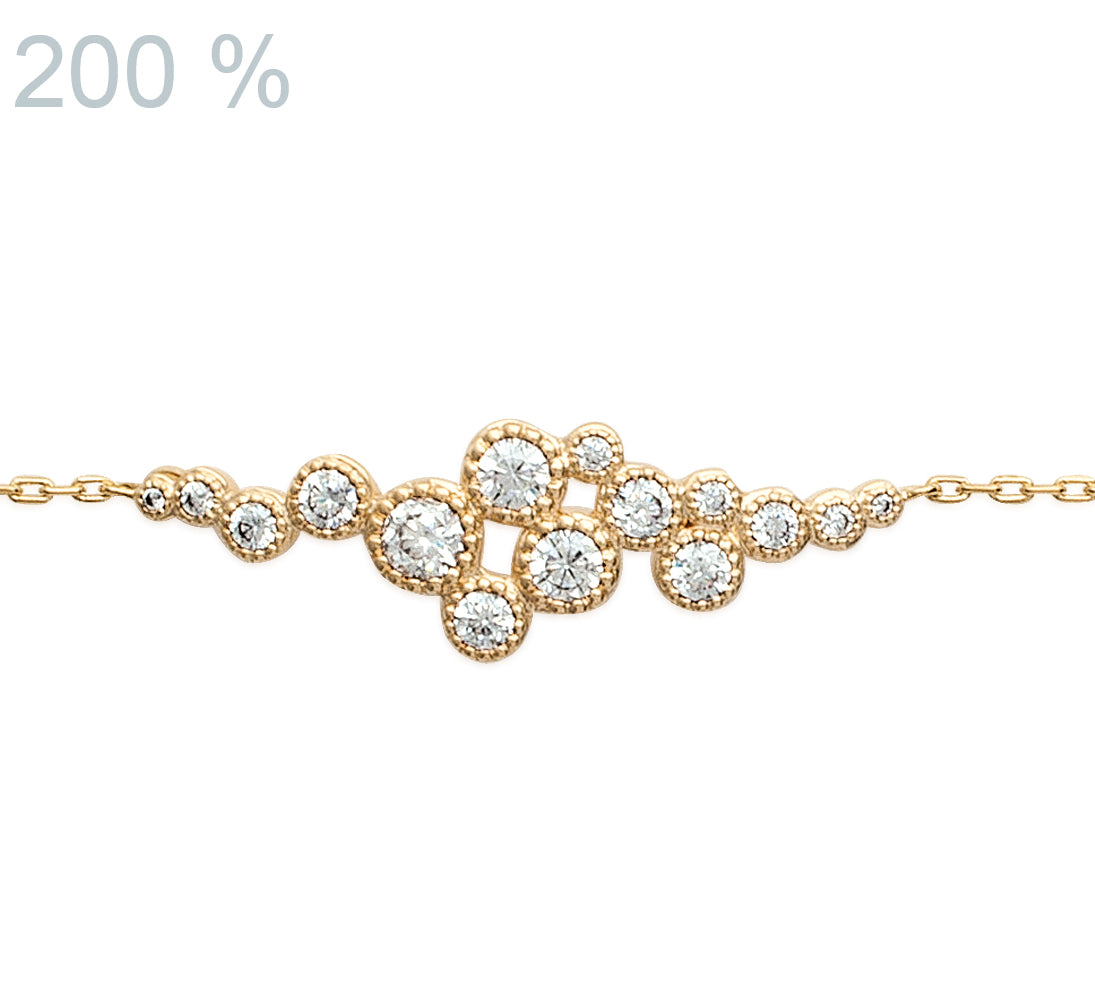 Bracelet serti de zircons plaqué or 18 carats