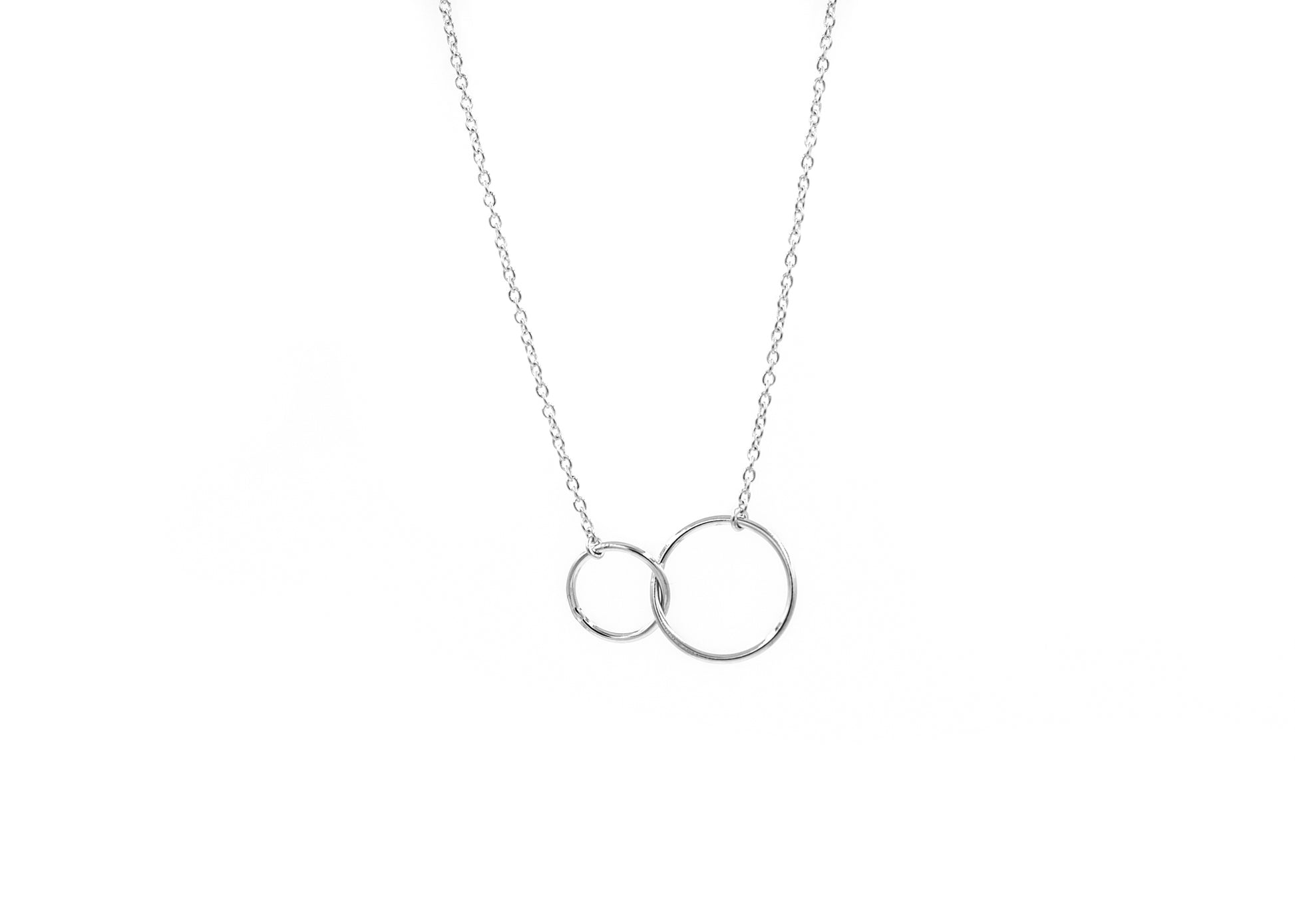 Collier 2 ronds entrelacés en argent véritable