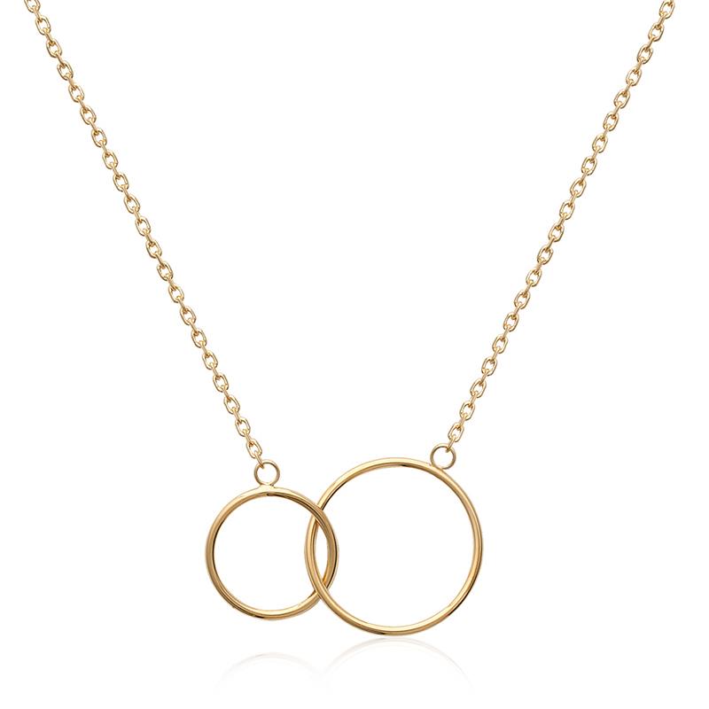 Collier 2 ronds entrelacés plaqué or