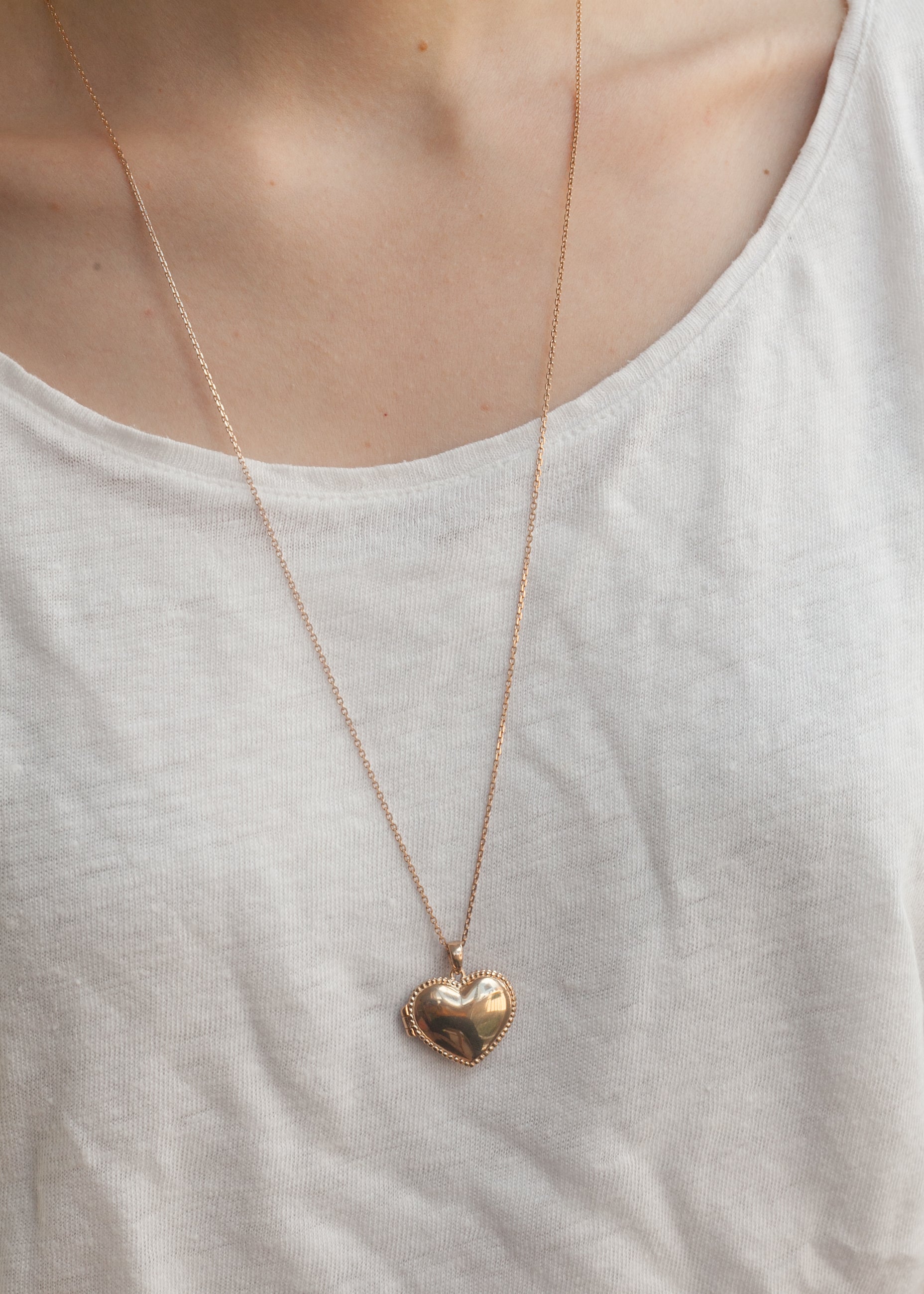 Collier pendentif porte-photo coeur plaqué or – Elise et moi