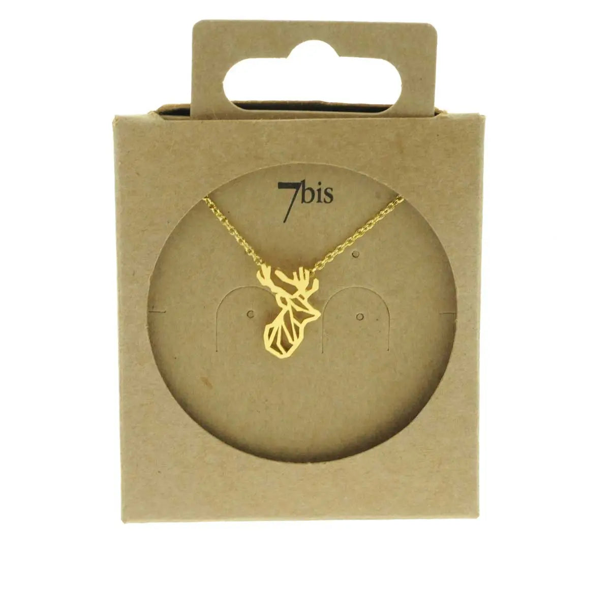 Collier tête de cerf doré