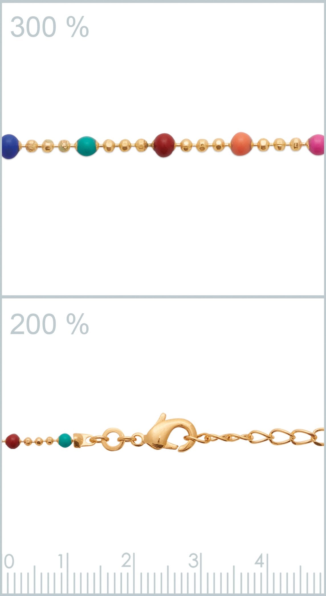 Collier chapelet multicolore plaqué or