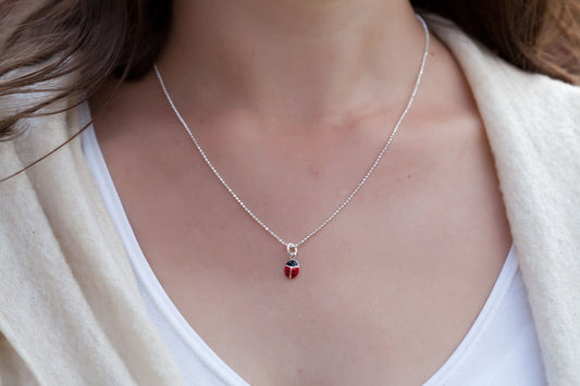 Collier coccinelle en argent