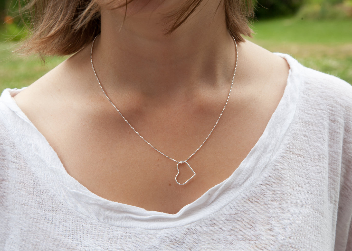 Collier pendentif coeur en argent