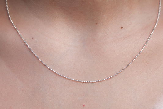 Collier chaine boules en argent véritable