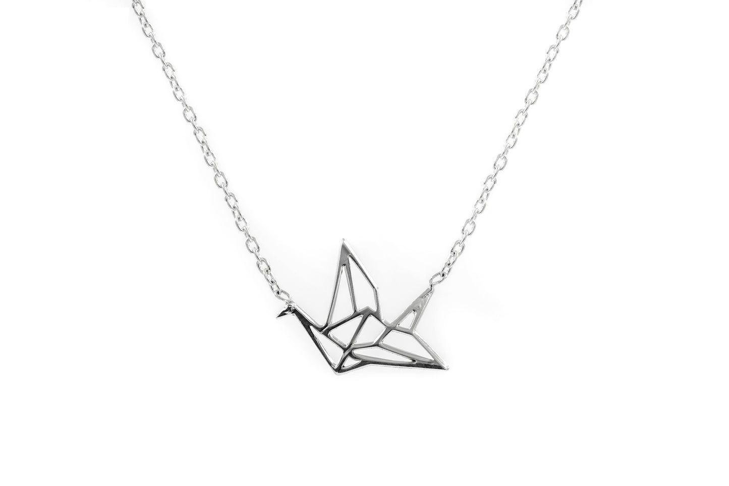 Collier cygne origami en argent