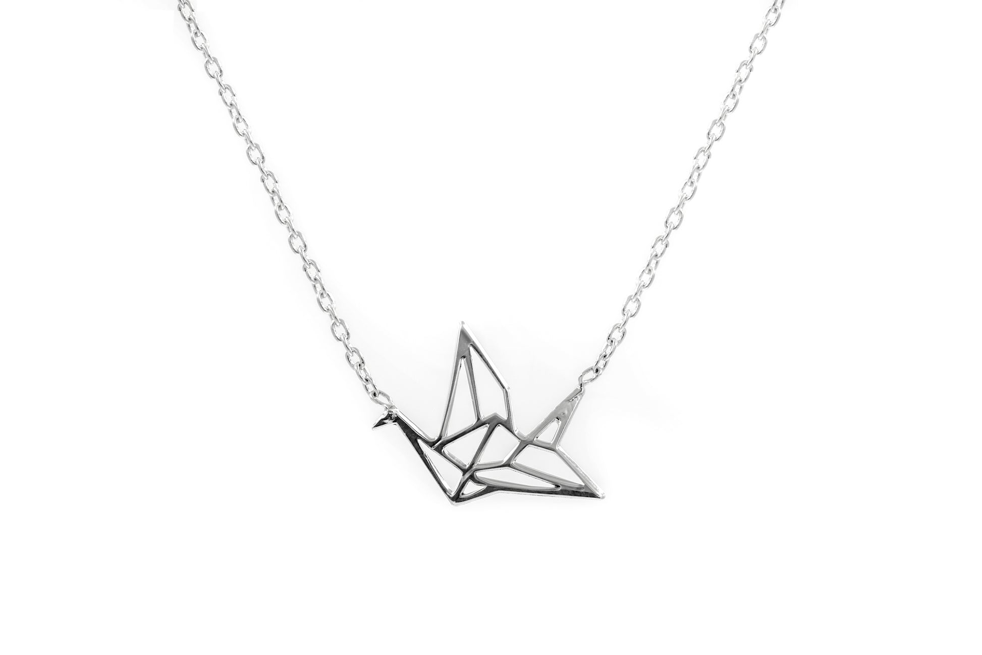 Collier cygne origami en argent