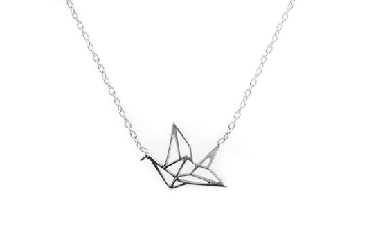 Collier cygne origami en argent