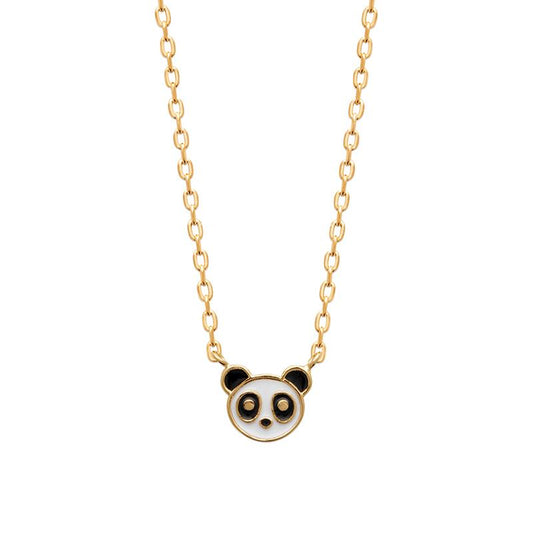 Collier tête de panda plaqué or