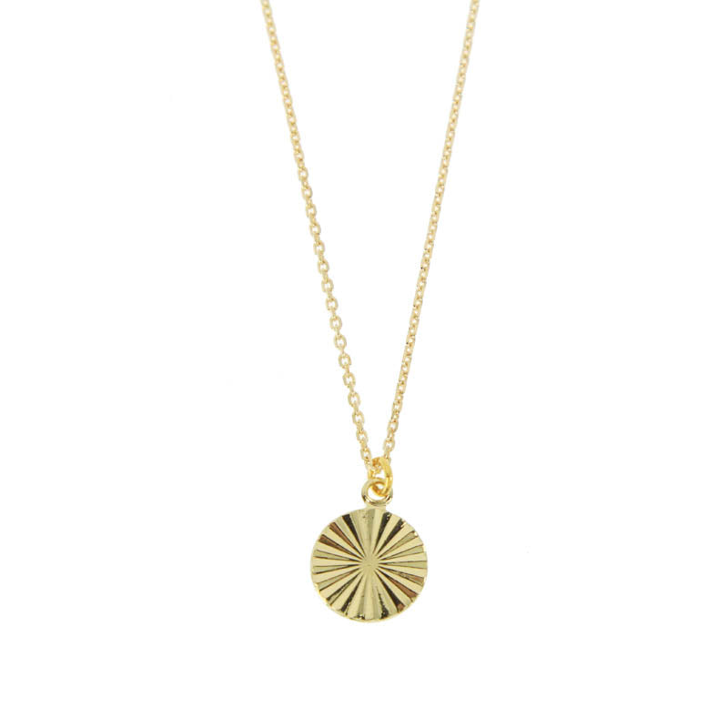 Collier pastille soleil plaqué or
