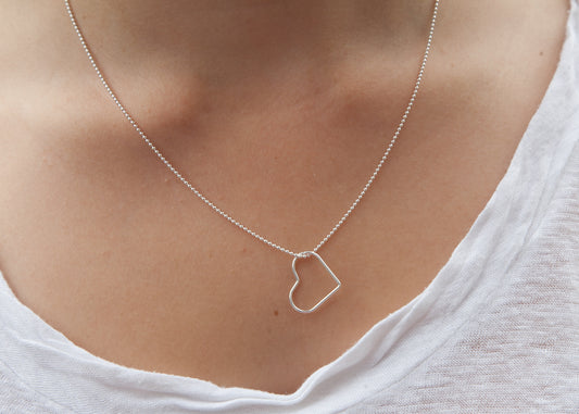 Collier pendentif coeur en argent