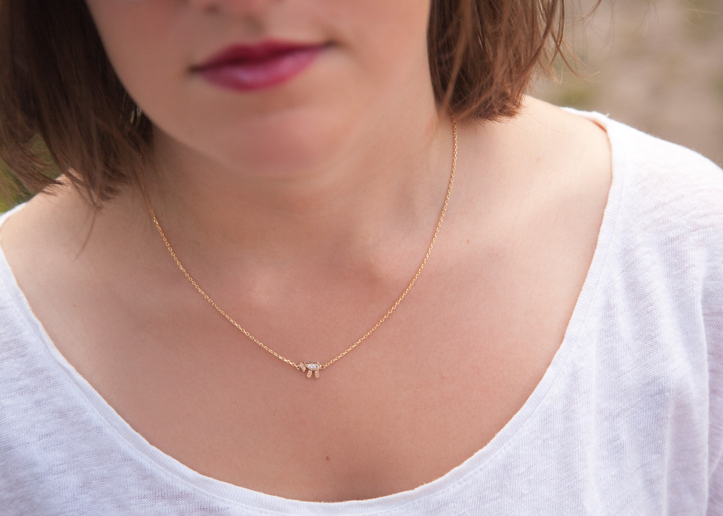 Collier Pendentif Haï Judaïsme plaqué or