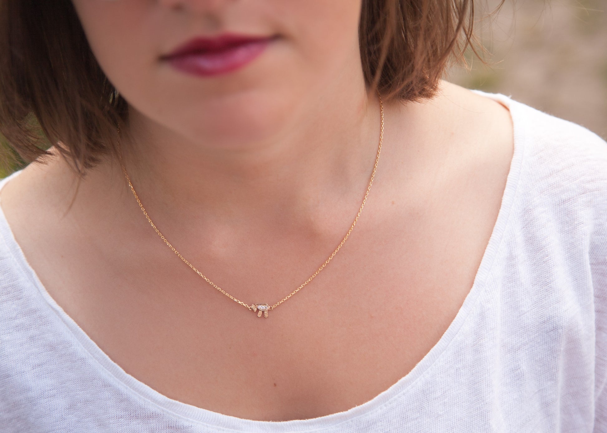 Collier Pendentif Haï Judaïsme plaqué or