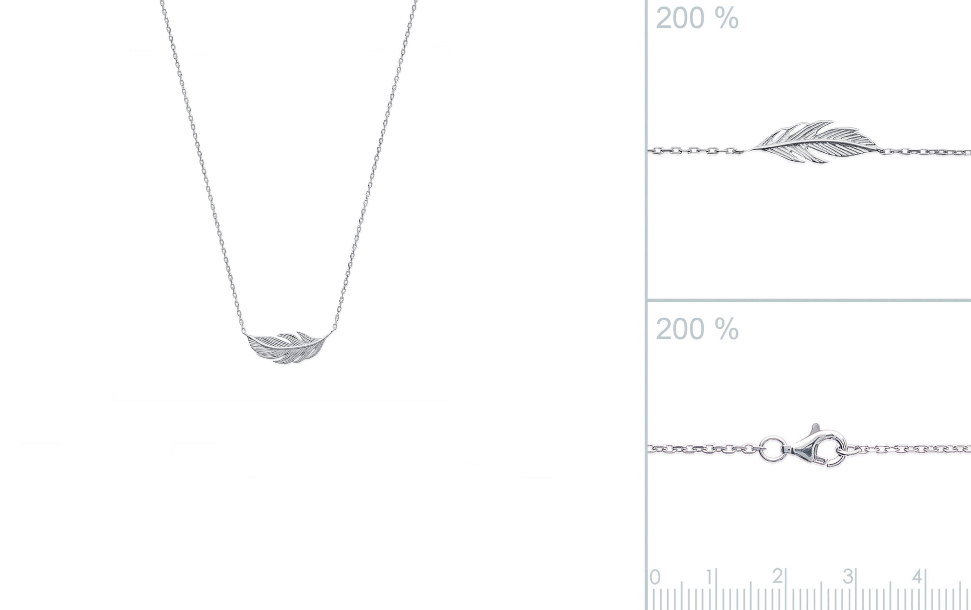 collier plume en argent véritable