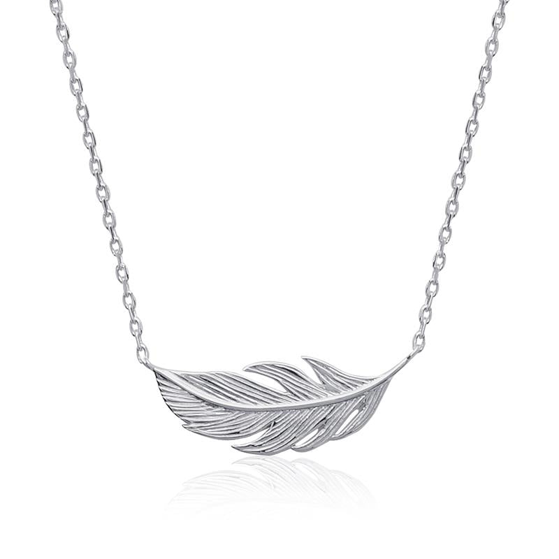 Collier Plume d'oiseau en argent