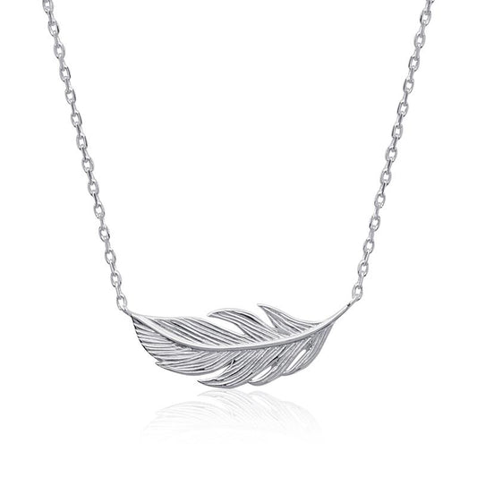 Collier Plume d'oiseau en argent