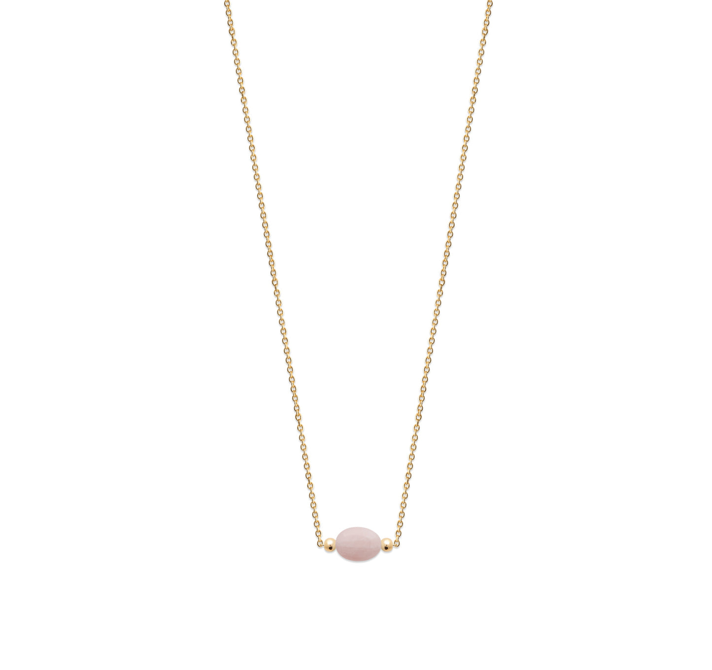 Collier quartz rose plaqué or 18 carats