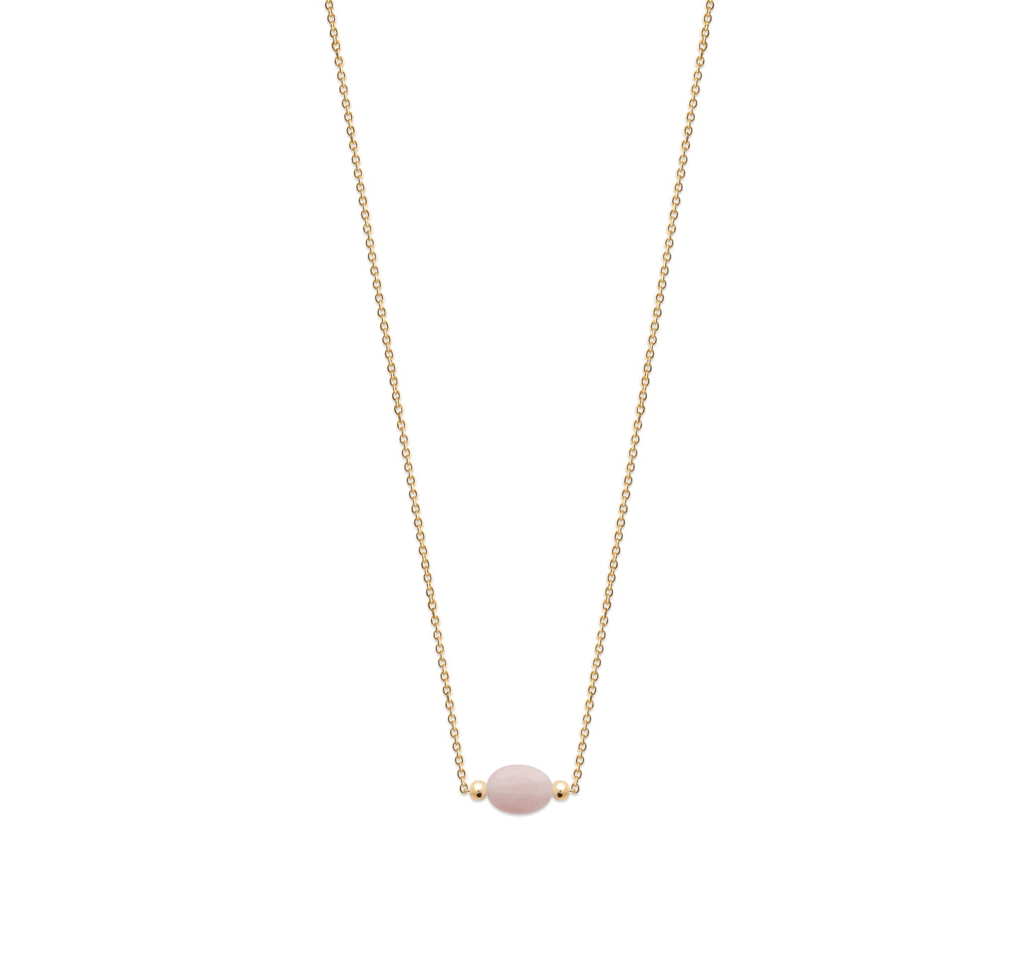 Collier quartz rose plaqué or 18 carats