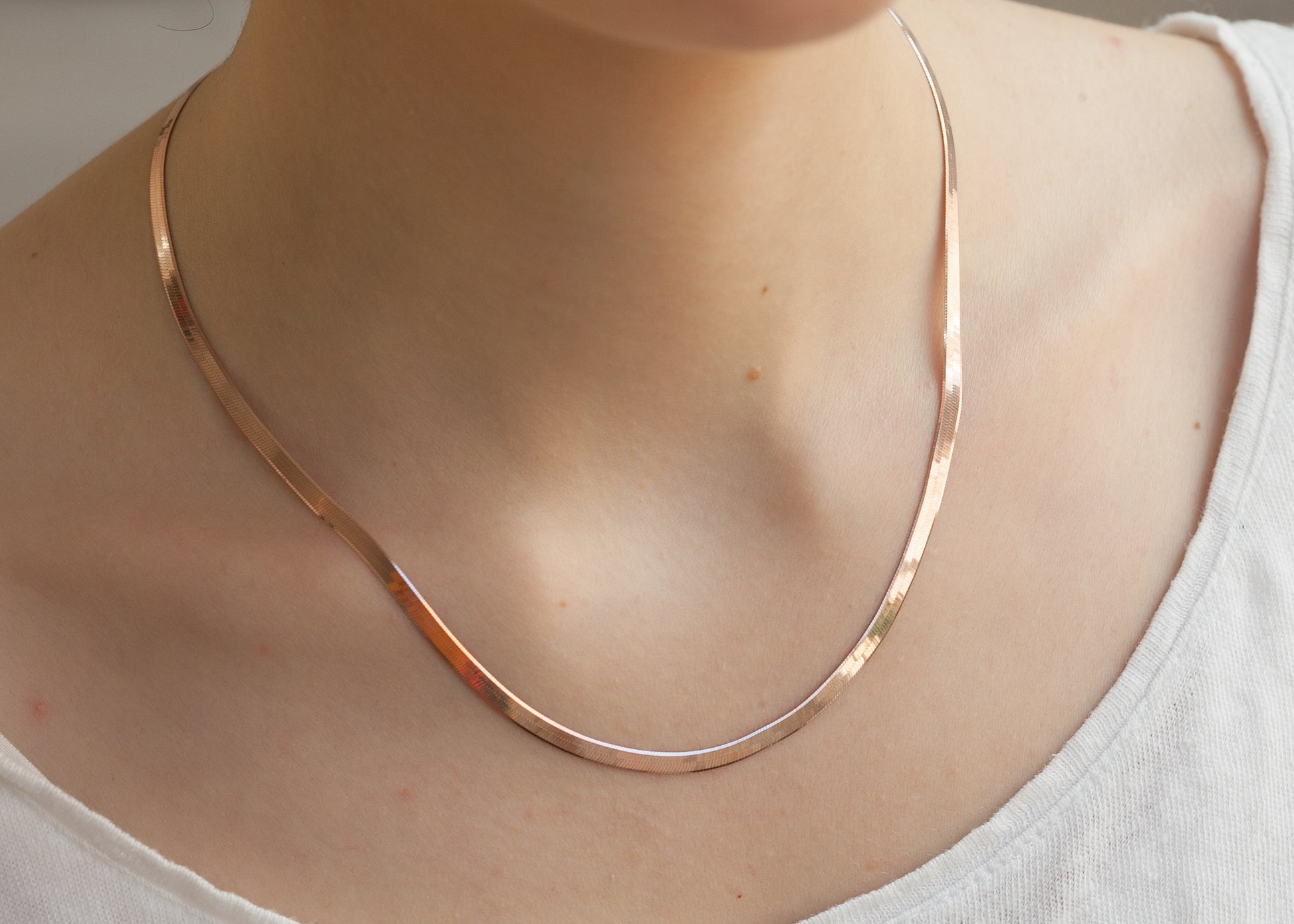 Collier maille serpentine plaqué or rose