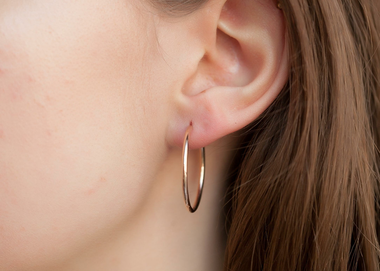 Boucles d'oreilles créoles 3cm plaqué or rose